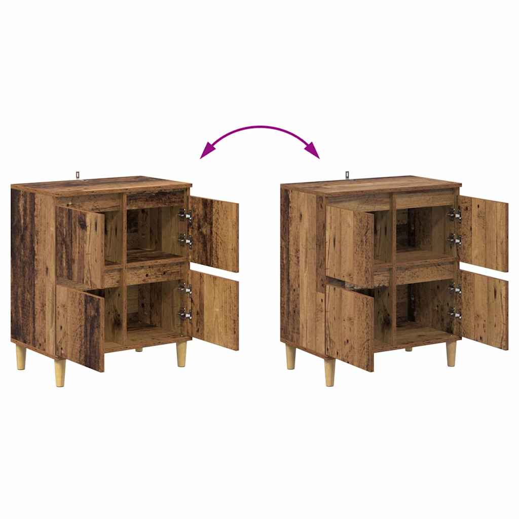 Skap 3 pcs Gamle tre 60 x 35 x 70 cm Konstruert tre