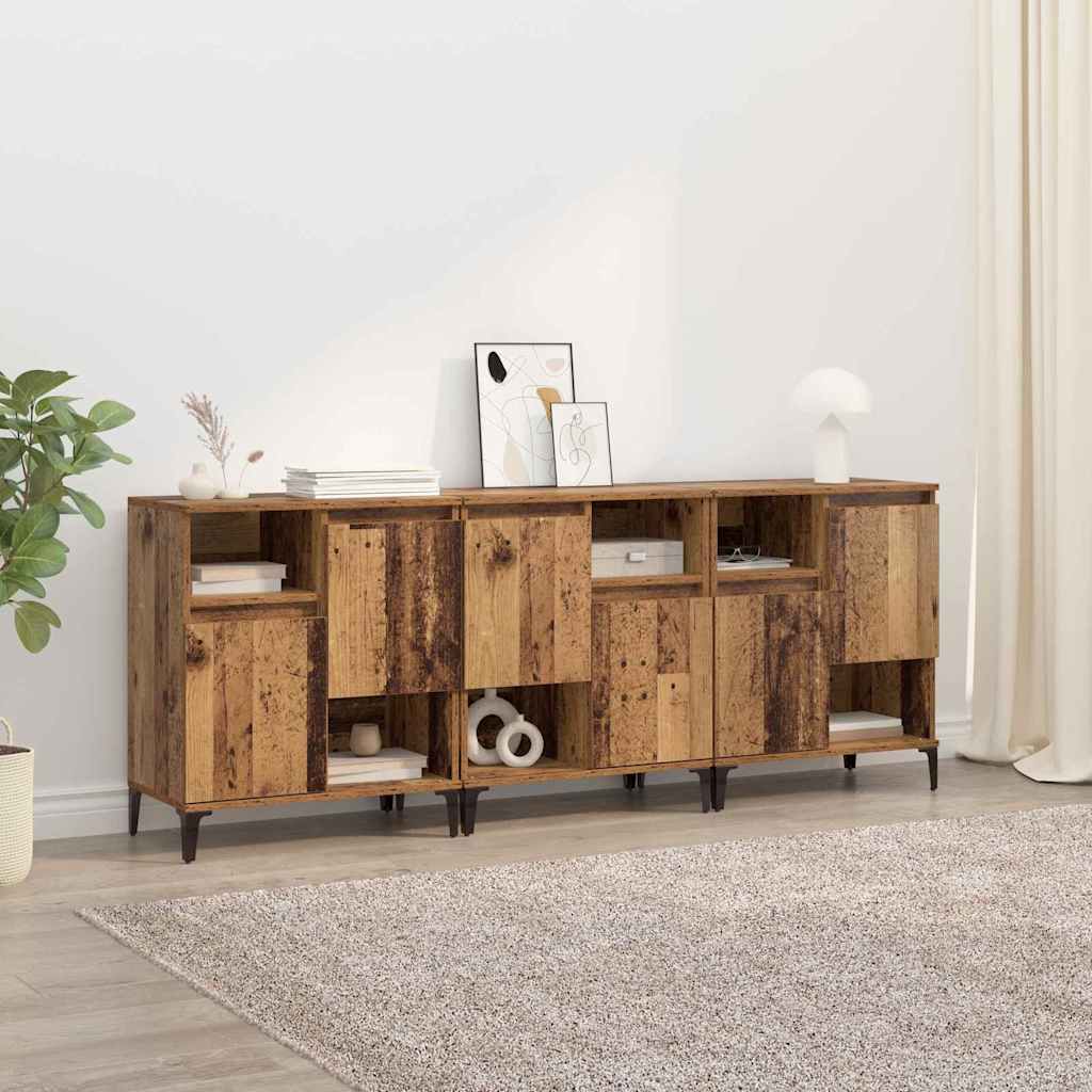 Skap 3 pcs Gamle tre 60 x 35 x 70 cm Konstruert tre vidaXL
