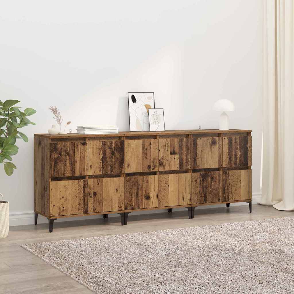 Skap 3 pcs Gamle tre 60 x 35 x 70 cm Konstruert tre vidaXL