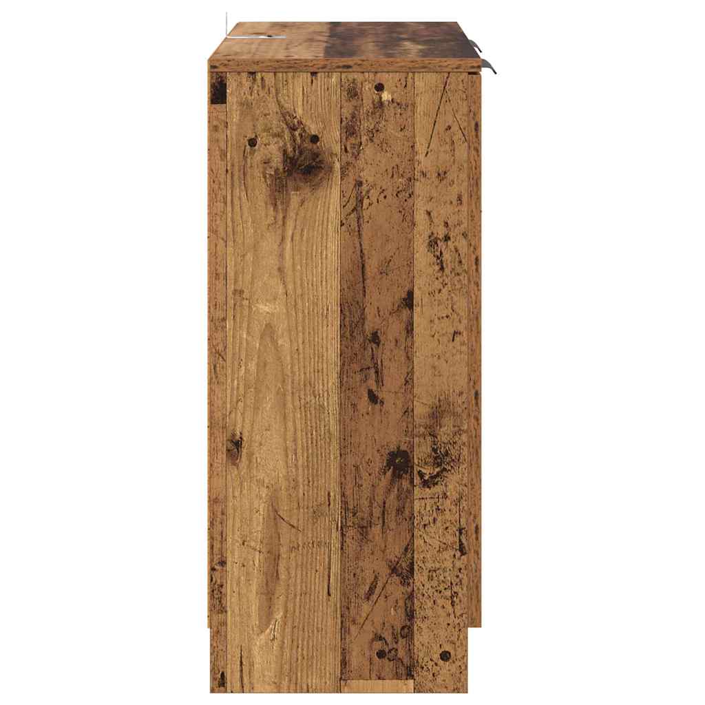 Skap med skuff 2 pcs Gamle tre 60 x 30 x 70 cm Konstruert tre
