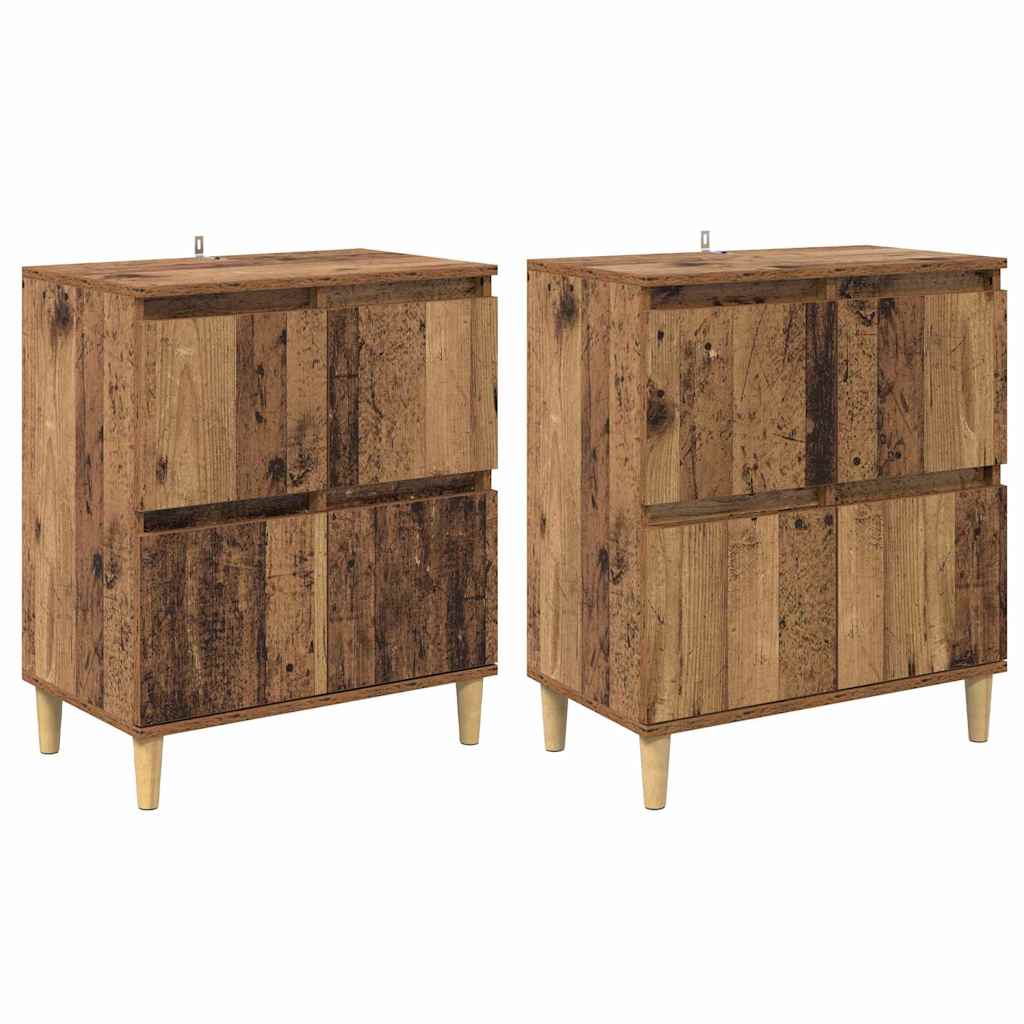 Skap 2 pcs Gamle tre 60 x 35 x 70 cm Konstruert tre