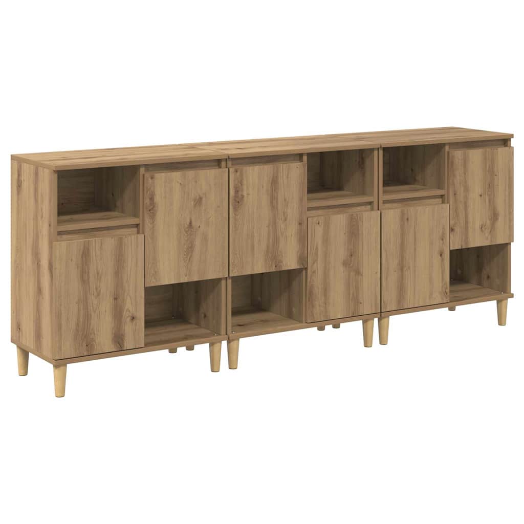 Skap 3 pcs Artisan Eik 60 x 35 x 70 cm Konstruert tre
