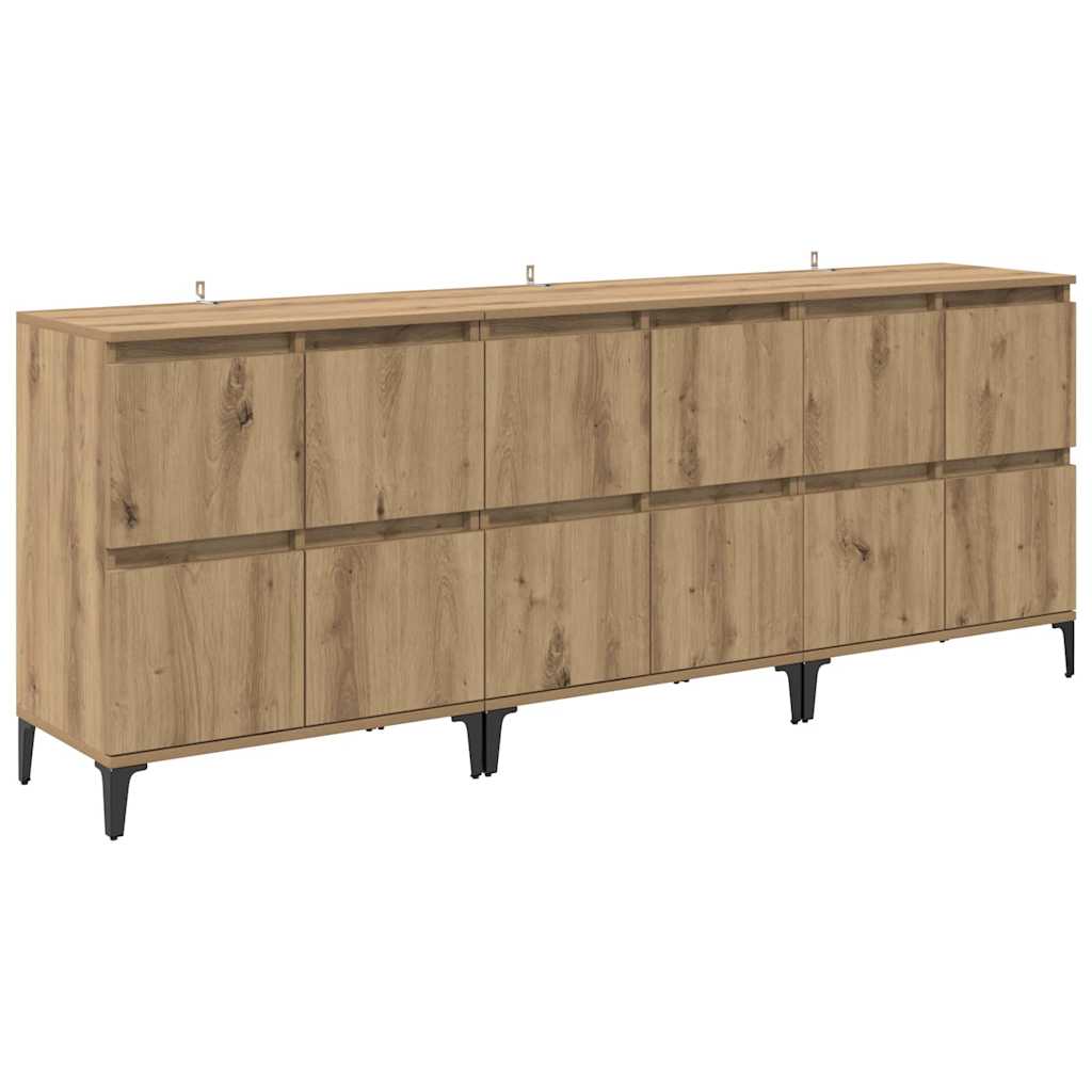 Skap 3 pcs Artisan Eik 60 x 35 x 70 cm Konstruert tre