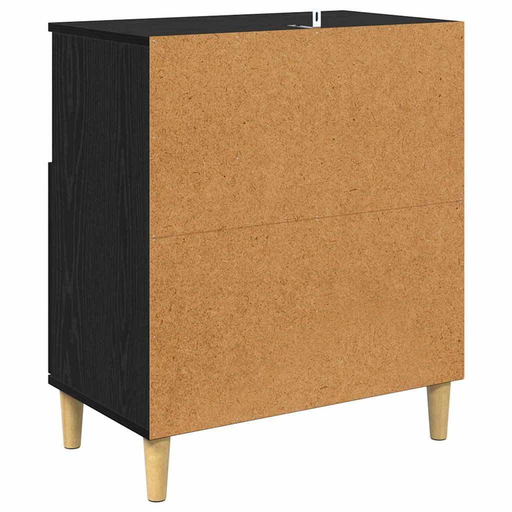 Skap 2 pcs Svart Eik 60 x 35 x 70 cm Konstruert tre