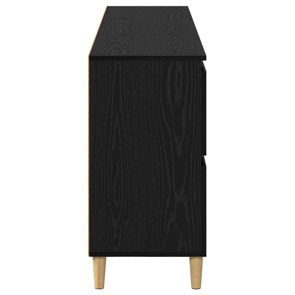 Skap 3 pcs Svart Eik 60 x 35 x 70 cm Konstruert tre
