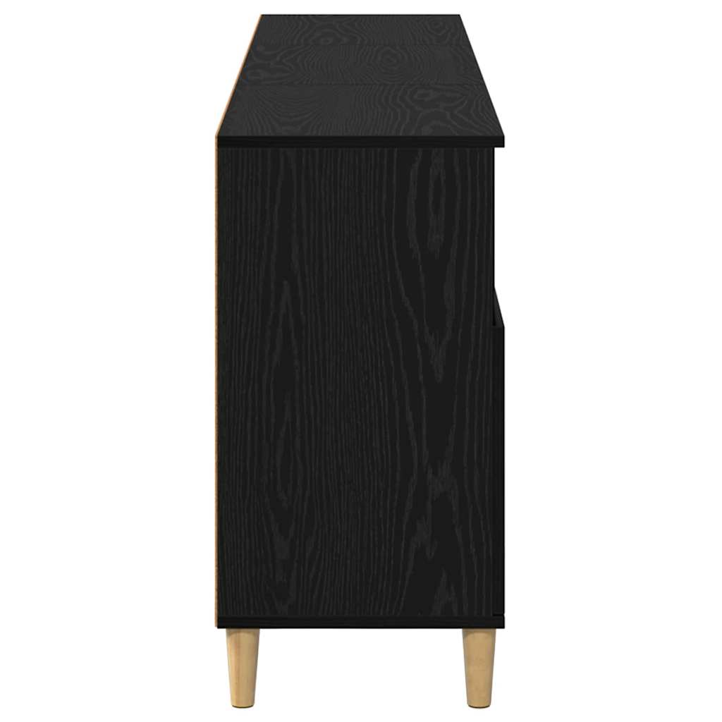 Skap 3 pcs Svart Eik 60 x 35 x 70 cm Konstruert tre