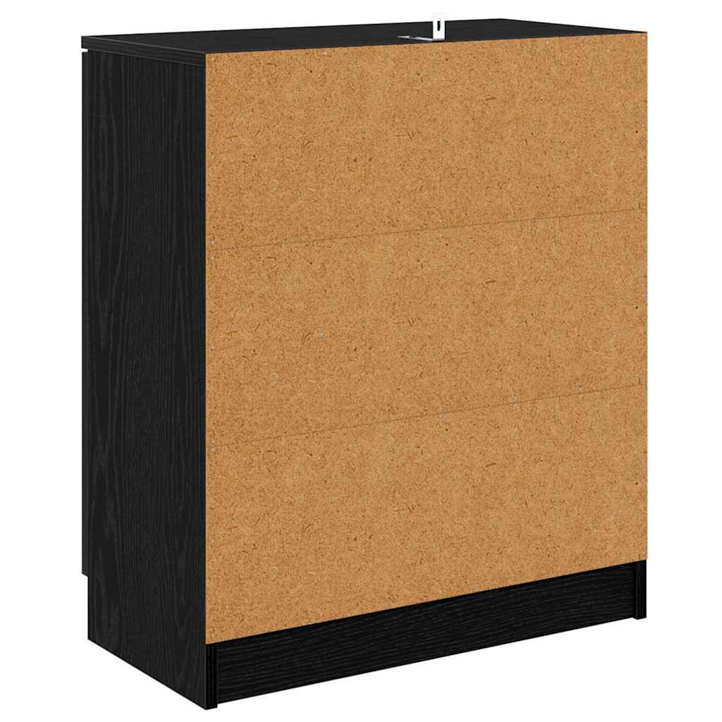 Skap med skuff 2 pcs Svart Eik 60 x 30 x 70 cm Konstruert tre