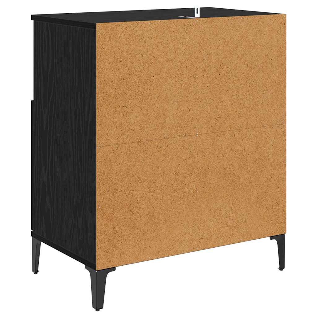 Skap 2 pcs Svart Eik 60 x 35 x 70 cm Konstruert tre