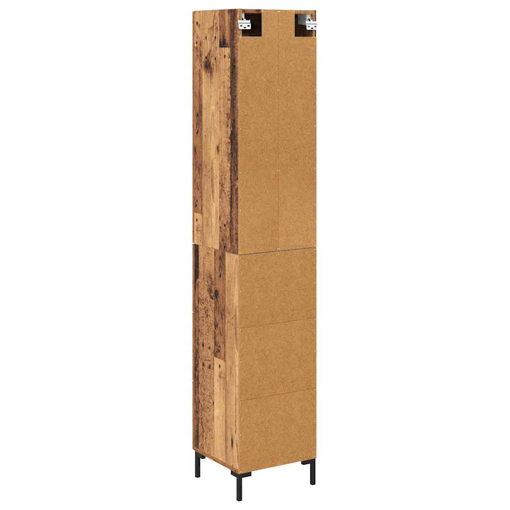 Høyskap med skuff Gamle tre 34,5 x 34 x 180 cm Konstruert tre