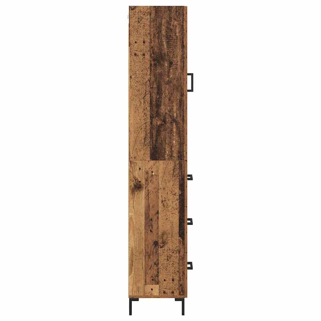Høyskap med skuff Gamle tre 34,5 x 34 x 180 cm Konstruert tre