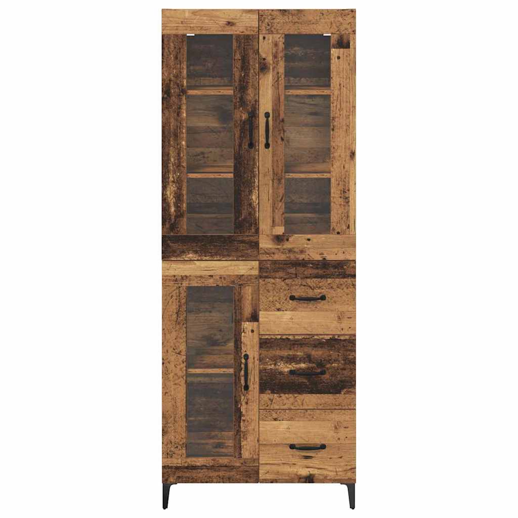 Høyskap Veggmontert Gamle tre 69,5 x 34 x 180 cm Konstruert tre vidaXL