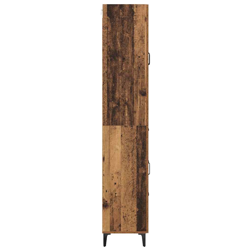 Høyskap Veggmontert Gamle tre 69,5 x 34 x 180 cm Konstruert tre vidaXL