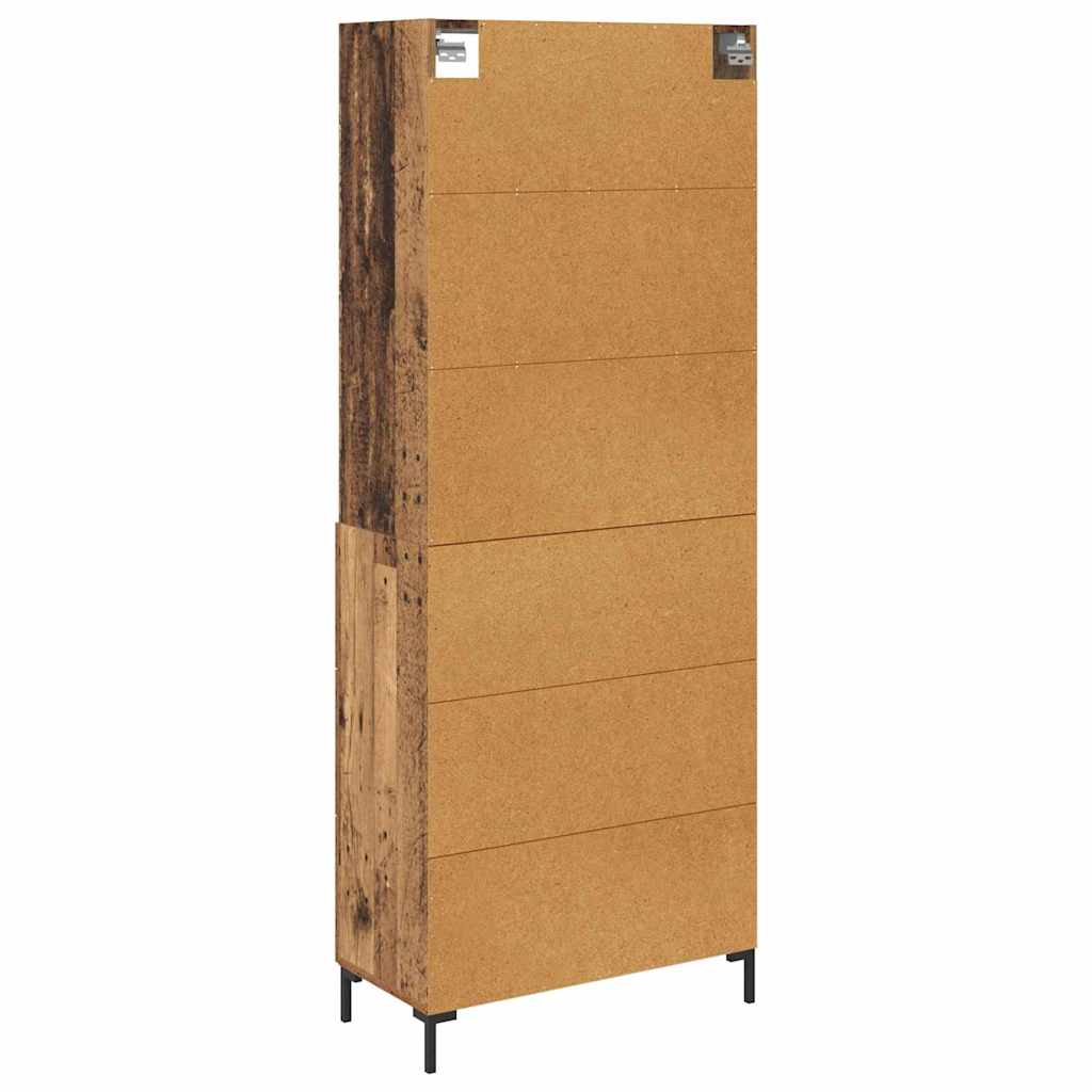 Høyskap med skuff Gammelt tre 69,5 x 34 x 180 cm Konstruert tre