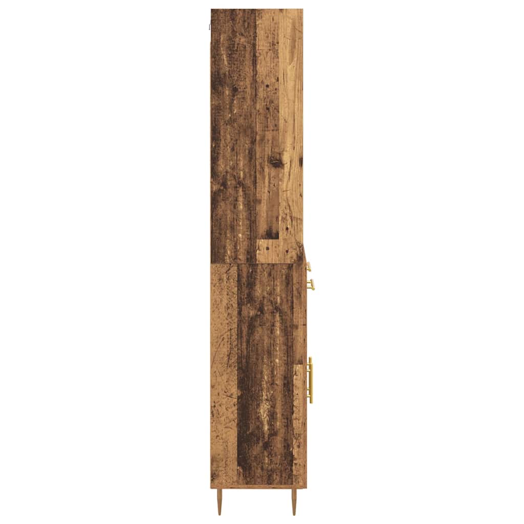 Høyskap med skuff Gammelt tre 69,5 x 34 x 180 cm Konstruert tre