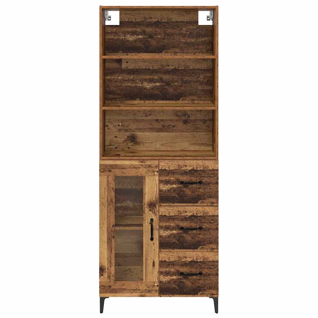 Høyskap med skuff Gamle tre 69,5 x 34 x 180 cm Konstruert tre
