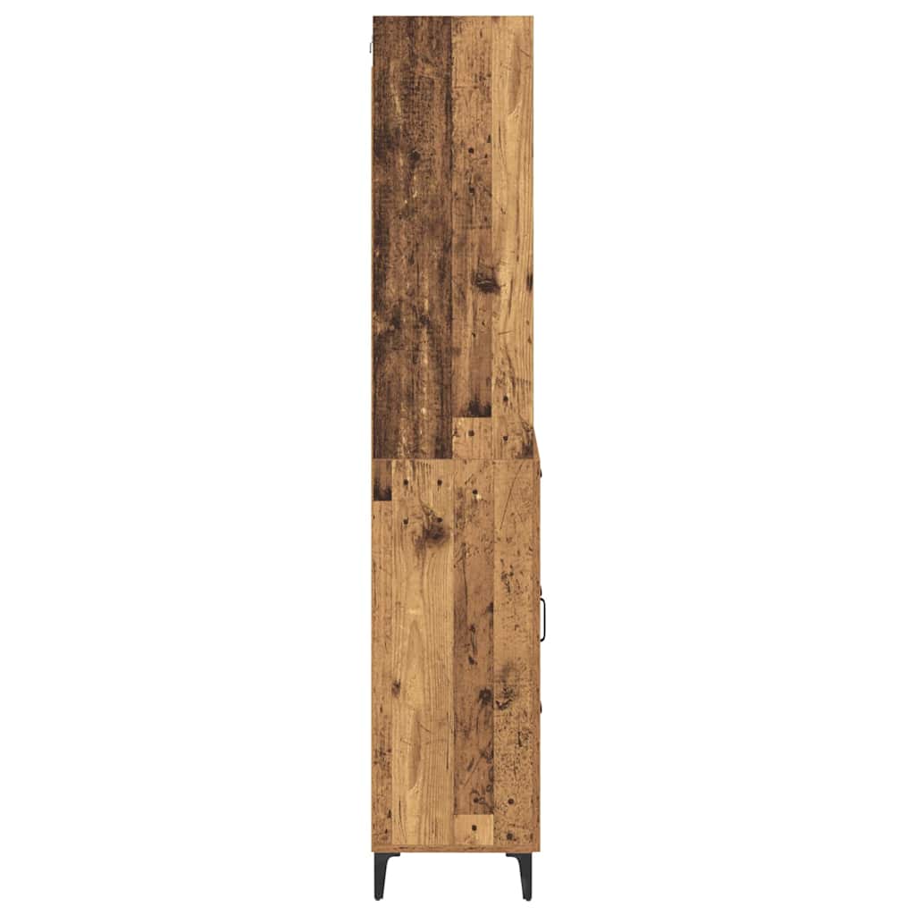 Høyskap med skuff Gamle tre 69,5 x 34 x 180 cm Konstruert tre