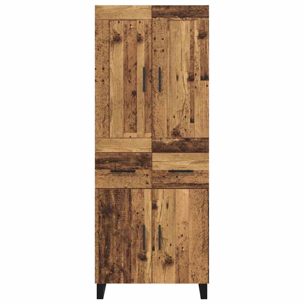 Høyskap med skuff Gammelt tre 69,5 x 34 x 180 cm Konstruert tre