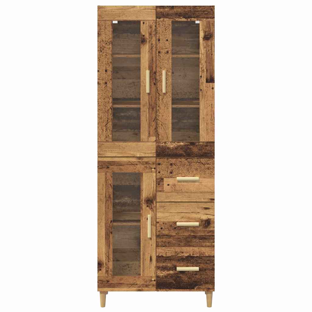 Høyskap med skuff Gamle tre 69,5 x 34 x 180 cm Konstruert tre