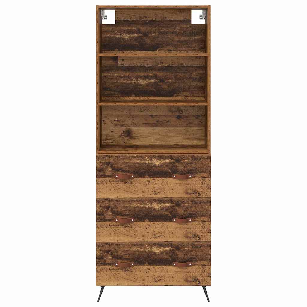 Høyskap med skuff Gamle tre 69,5 x 34 x 180 cm Konstruert tre