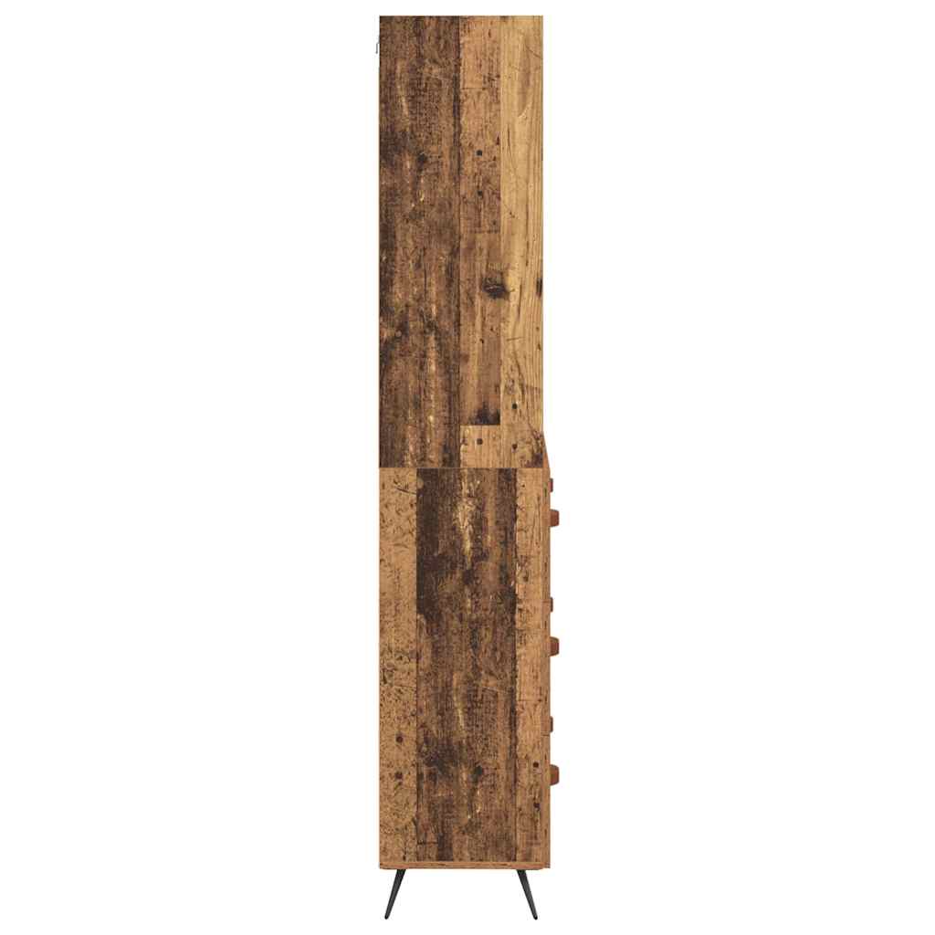 Høyskap med skuff Gamle tre 69,5 x 34 x 180 cm Konstruert tre