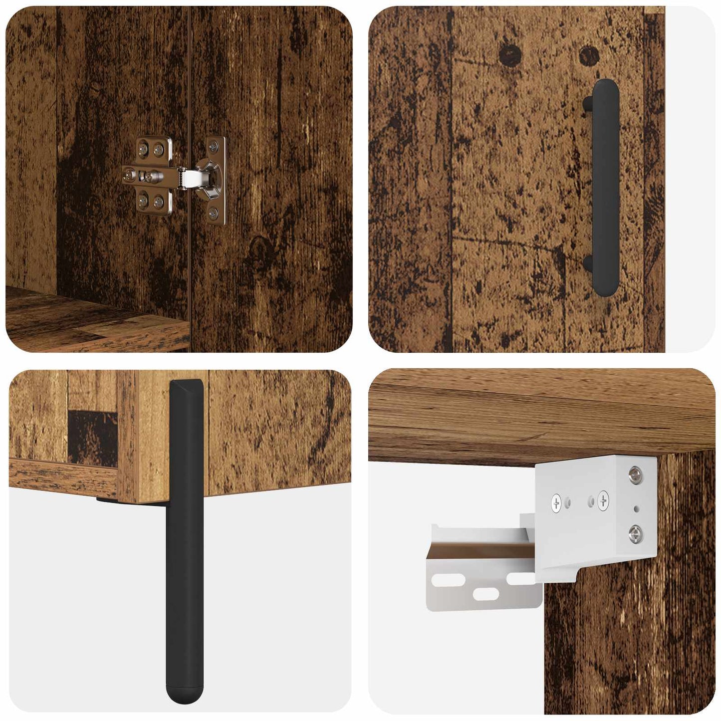 Høyskap Veggmontert Gamle tre 69,5 x 34 x 180 cm Konstruert tre