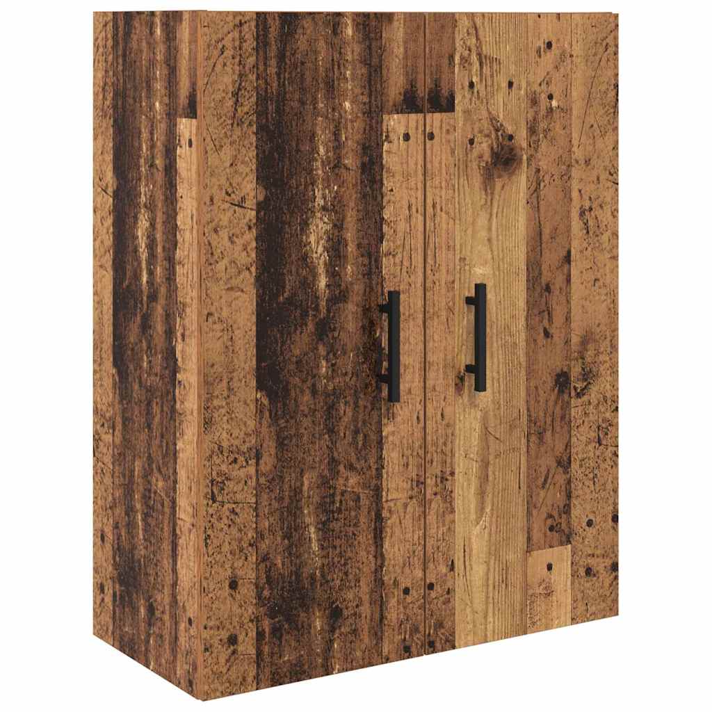 Høyskap 2 pcs Gamle tre 69,5 x 34 x 180 cm Sponplater og glass