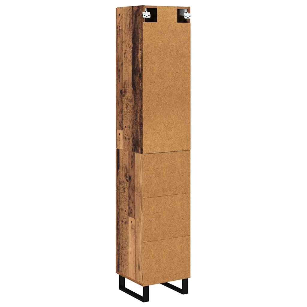Høyskap med skuff Gamle tre 34,5 x 34 x 180 cm Konstruert tre