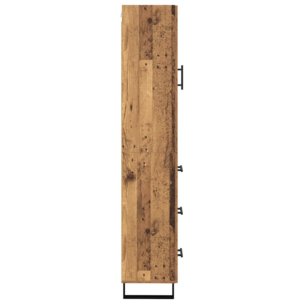Høyskap med skuff Gamle tre 34,5 x 34 x 180 cm Konstruert tre