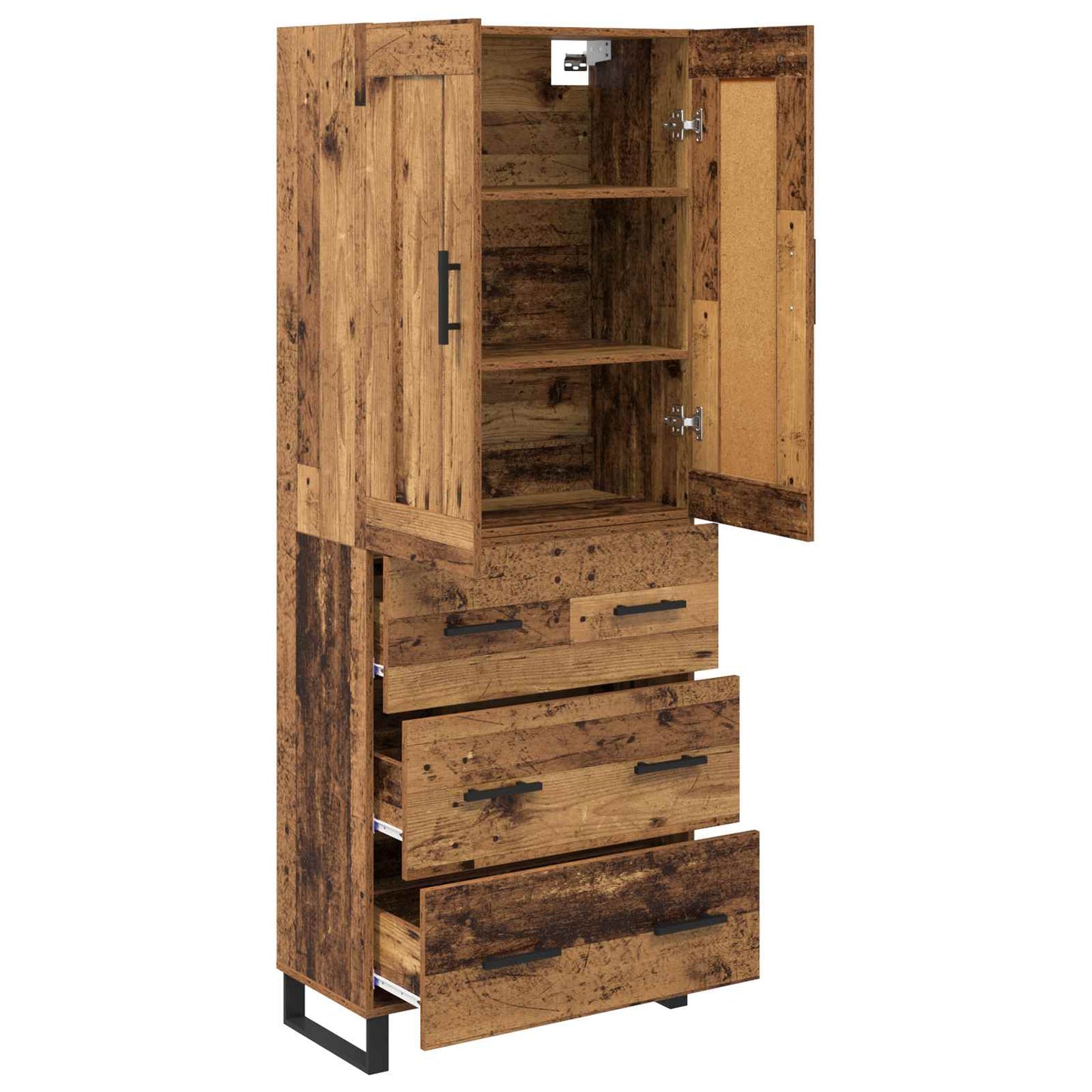 Høyskap Gammelt tre 69,5 x 34 x 180 cm Konstruert tre