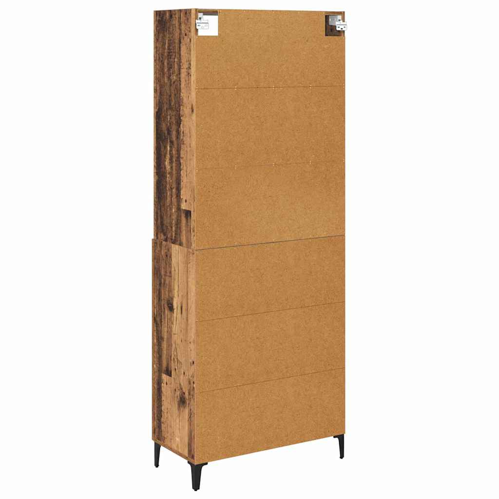 Høyskap med skuff Gamle tre 69,5 x 34 x 180 cm Konstruert tre