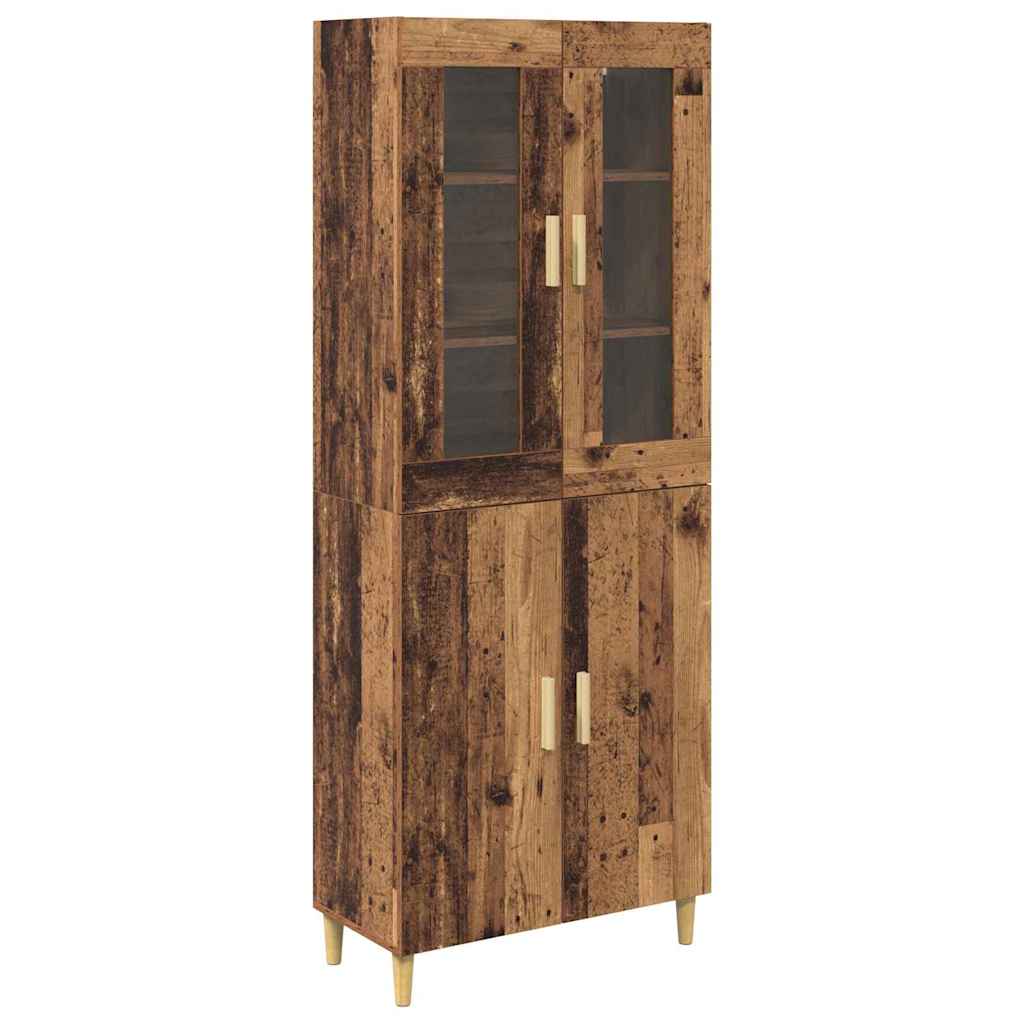 Høyskap Gamle tre 69,5 x 34 x 180 cm Sponplater og glass
