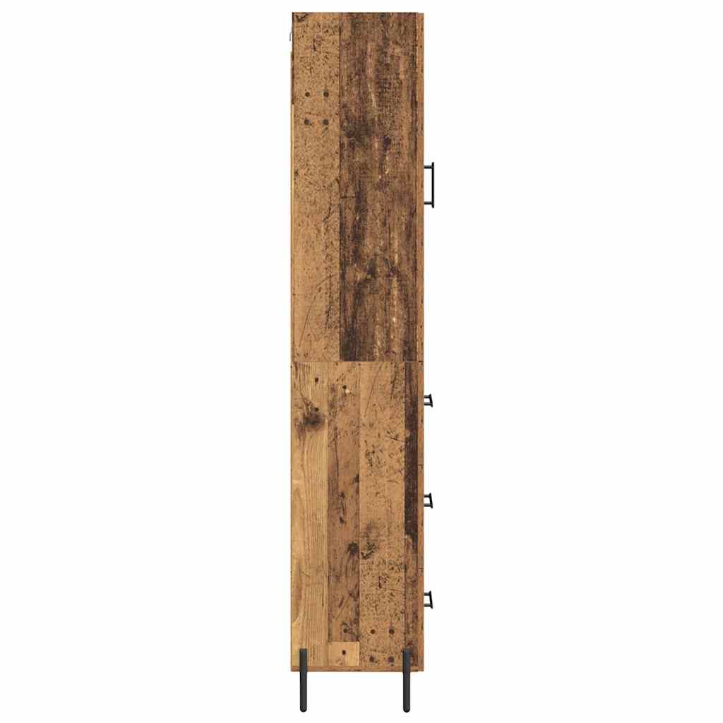Høyskap med skuff Gamle tre 34,5 x 34 x 180 cm Konstruert tre