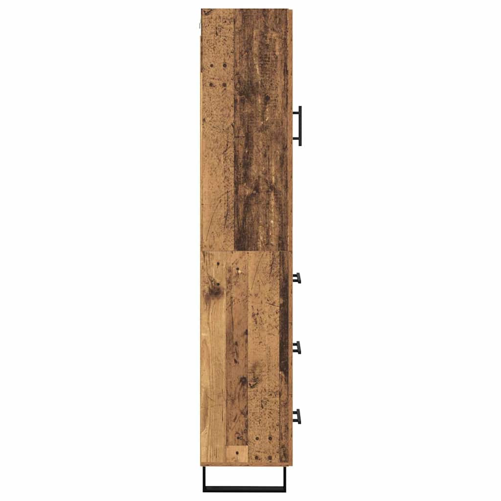 Høyskap med skuff Gamle tre 34,5 x 34 x 180 cm Konstruert tre