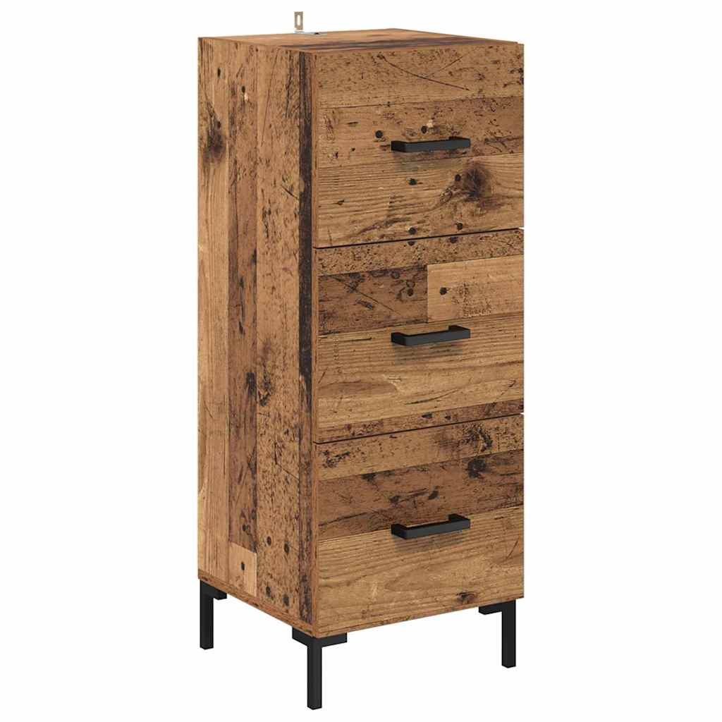 Høyskap med skuff Gamle tre 69,5 x 34 x 180 cm Konstruert tre
