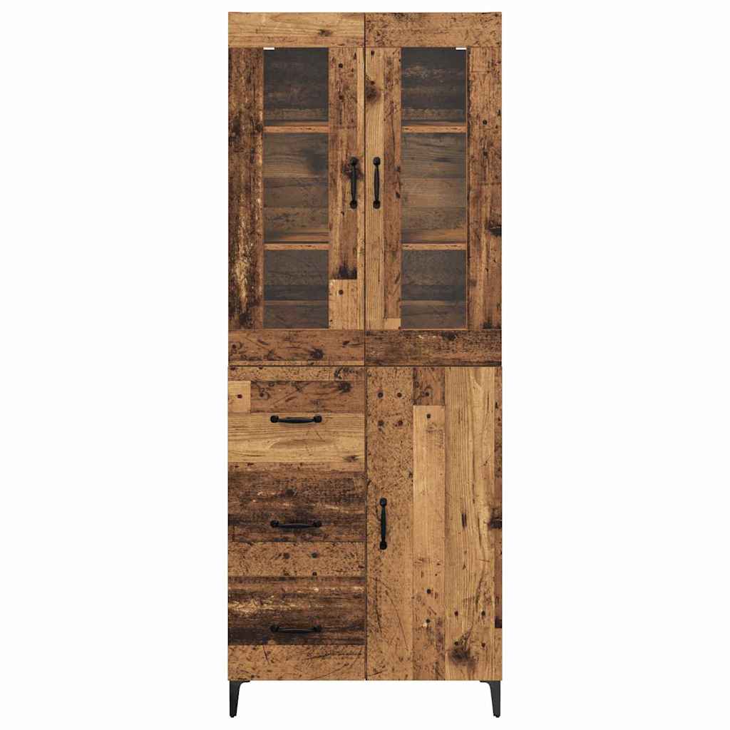 Høyskap Veggmontert Gamle tre 69,5 x 34 x 180 cm Konstruert tre vidaXL