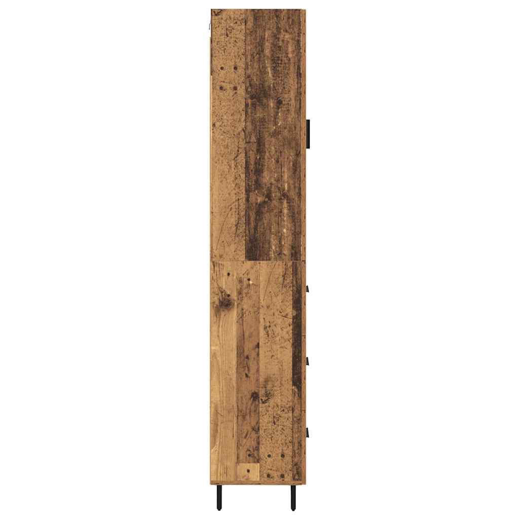 Høyskap med skuff Gamle tre 34,5 x 34 x 180 cm Konstruert tre