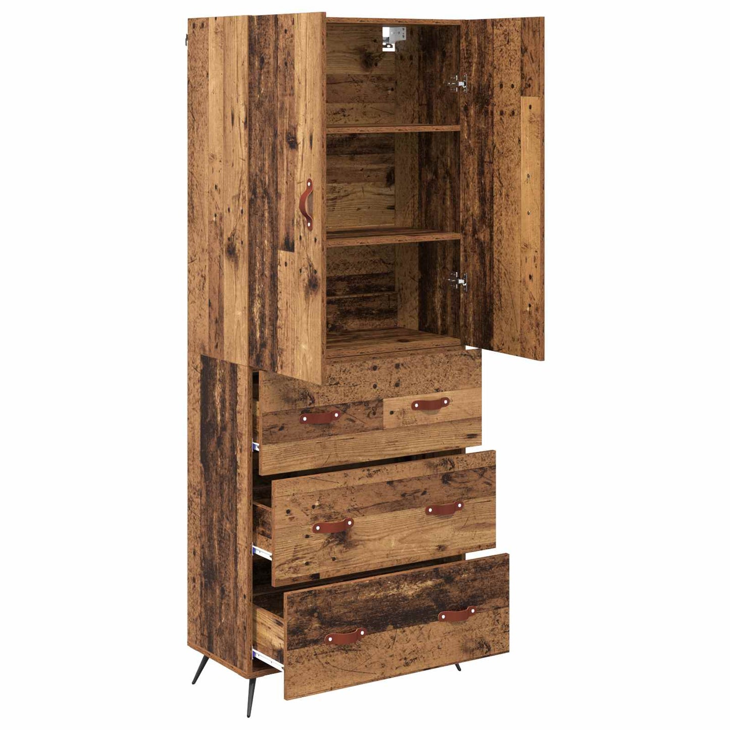 Høyskap Veggmontert Gamle tre 69,5 x 34 x 180 cm Konstruert tre