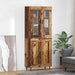 Høyskap 2 pcs Gamle tre Sponplater og glass