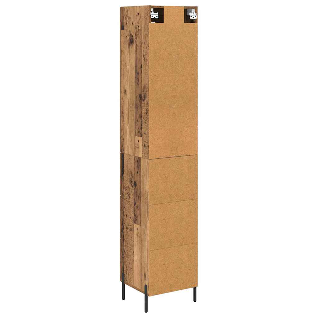 Høyskap med skuff Gamle tre 34,5 x 34 x 180 cm Konstruert tre