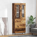 Høyskap med skuff 2 pcs Gamle tre Konstruert tre