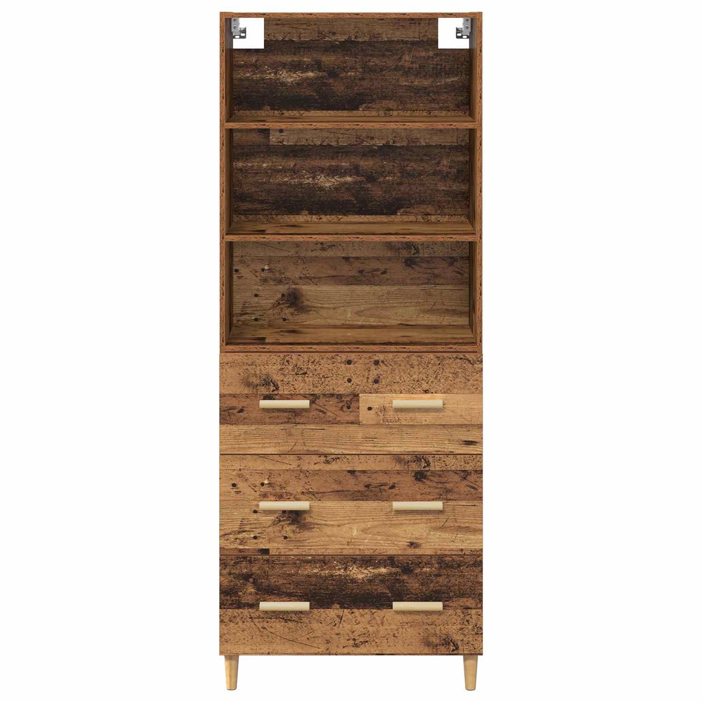 Høyskap med skuff Gamle tre 69,5 x 32,5 x 180 cm Konstruert tre