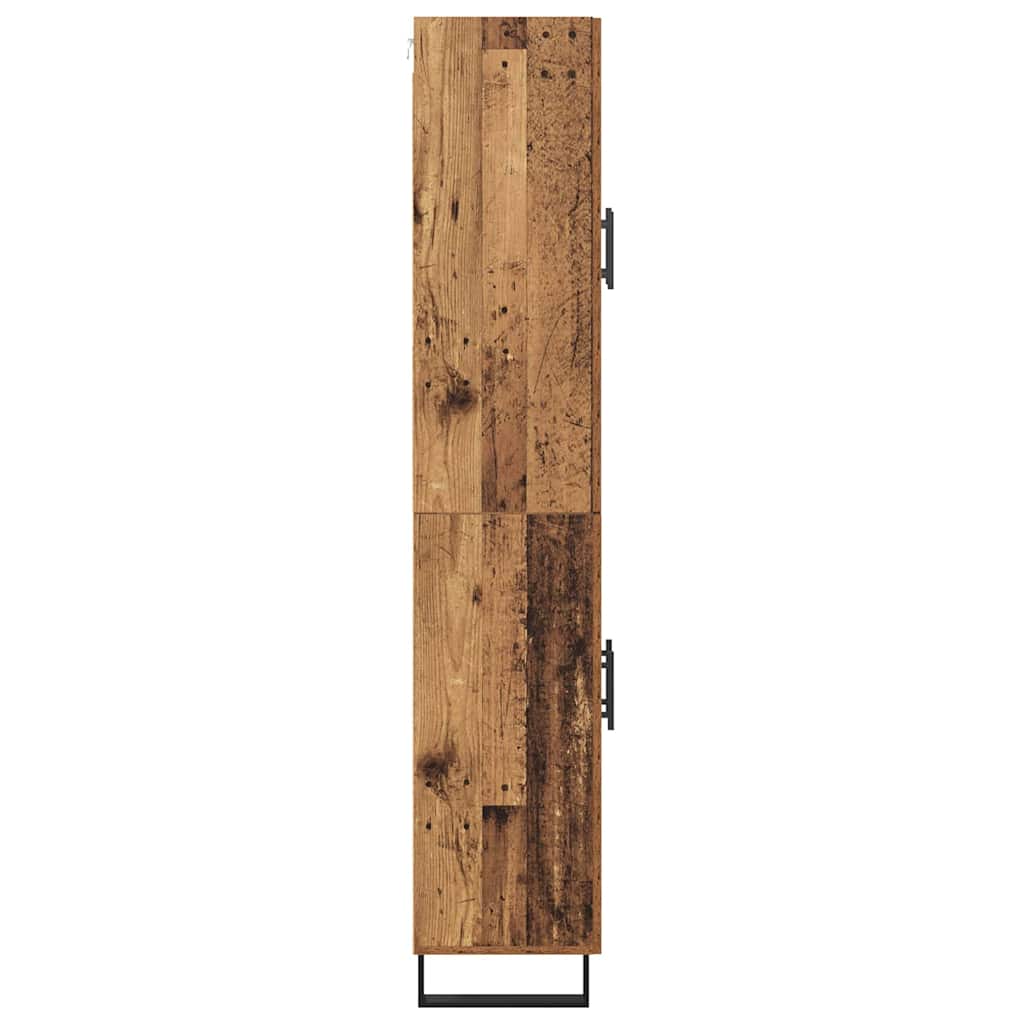 Høyskap 2 pcs Gamle tre 69,5 x 34 x 180 cm Sponplater og glass
