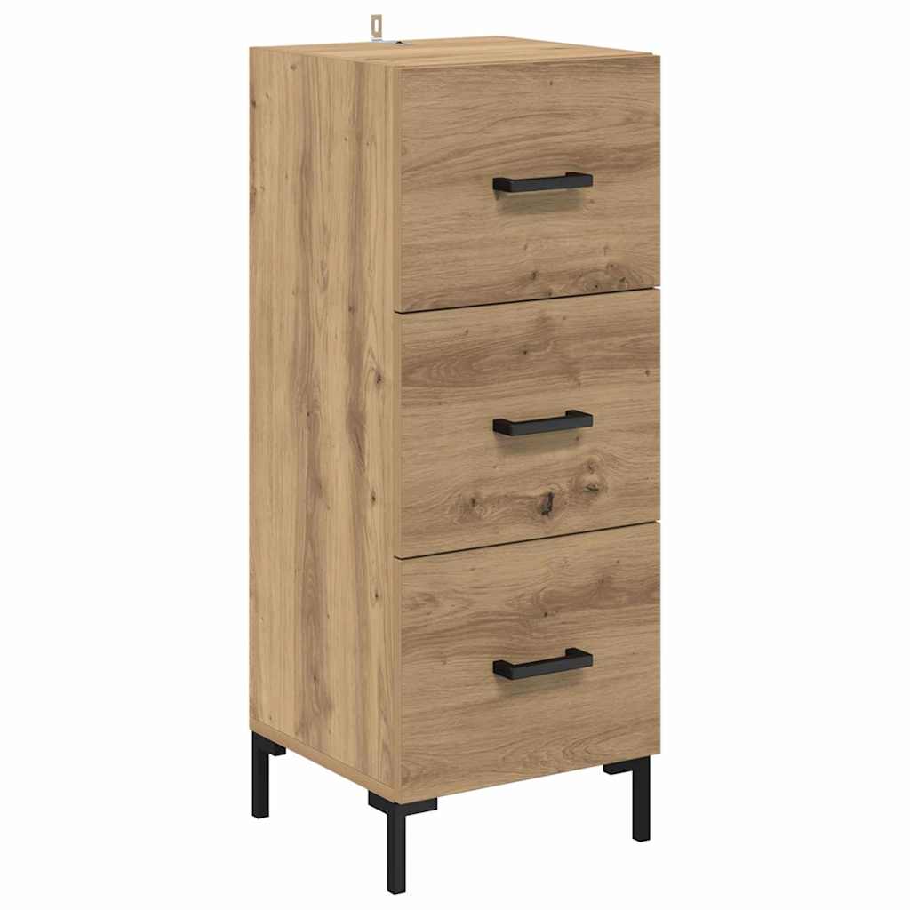 Høyskap med skuff Artisan Eik 34,5 x 34 x 180 cm Konstruert tre