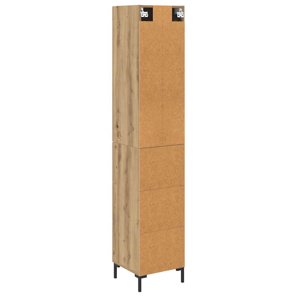 Høyskap med skuff Artisan Eik 34,5 x 34 x 180 cm Konstruert tre