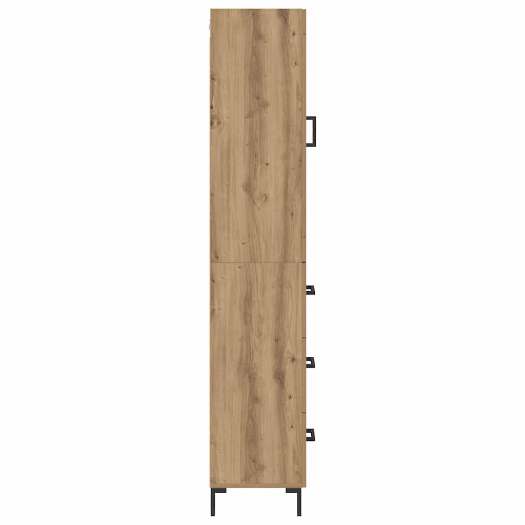 Høyskap med skuff Artisan Eik 34,5 x 34 x 180 cm Konstruert tre