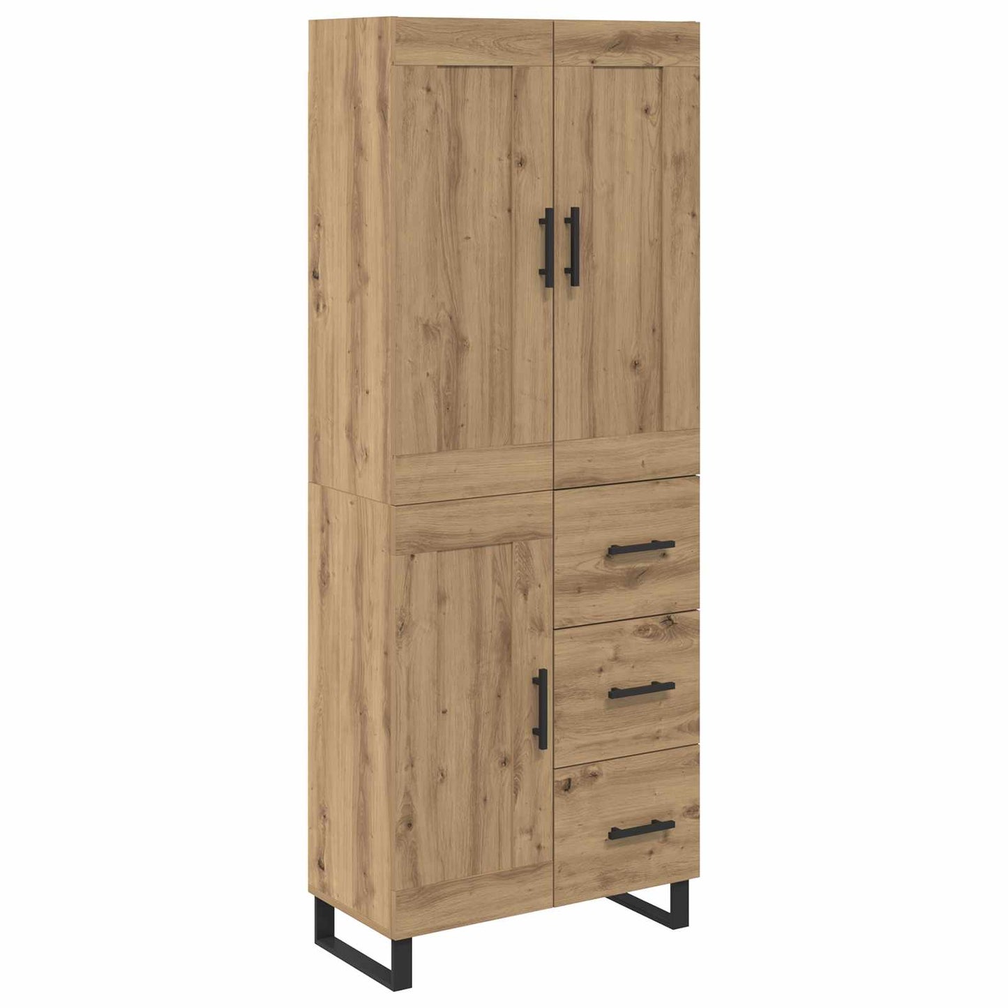 Høyskap med skuff Artisan Eik 69,5 x 34 x 180 cm Konstruert tre
