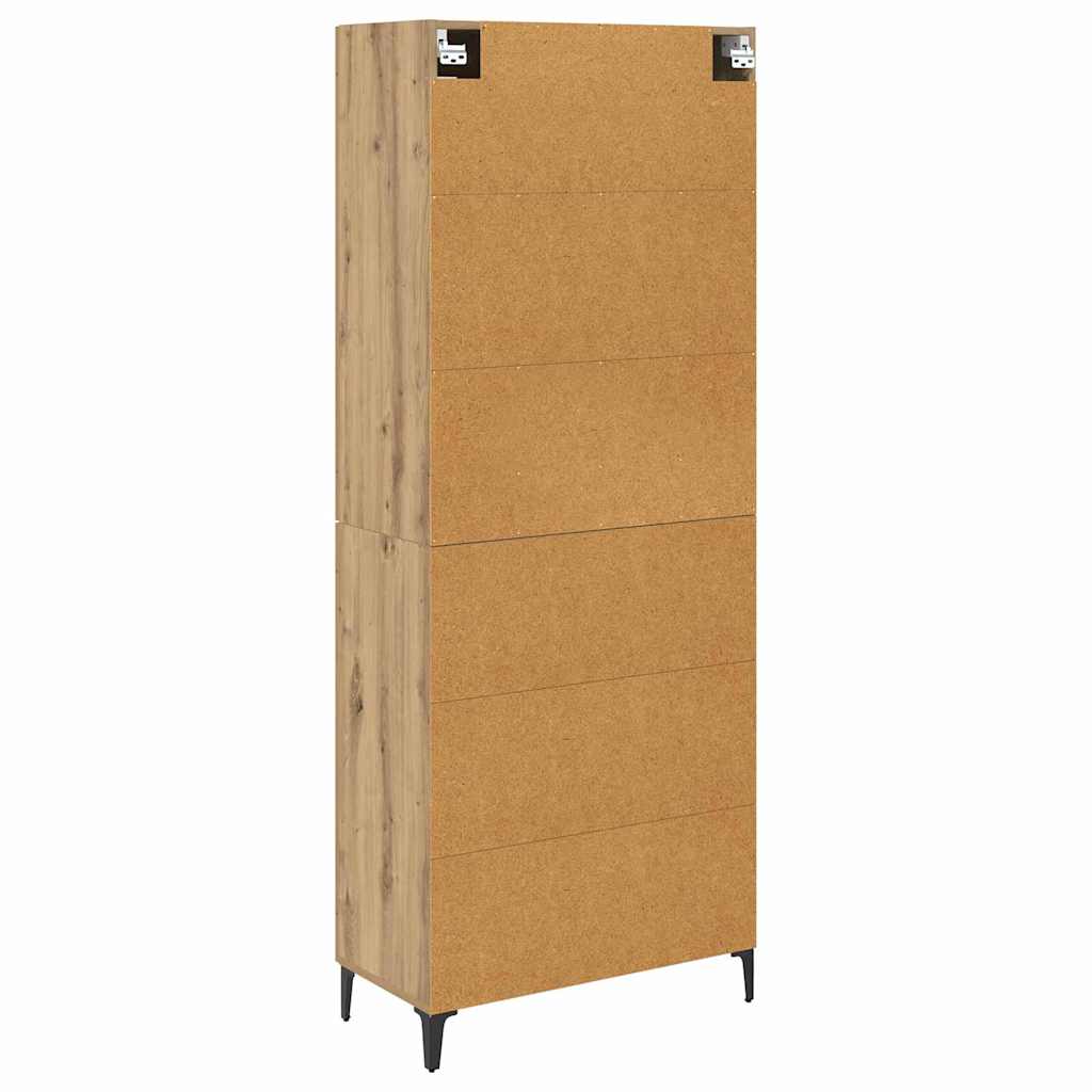 Høyskap Artisan Eik 69,5 x 34 x 180 cm Konstruert tre vidaXL