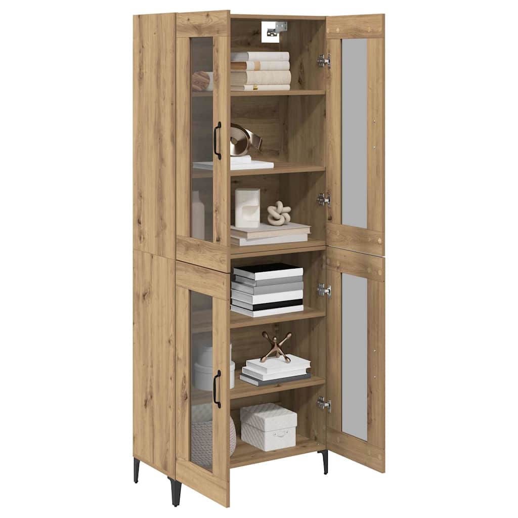 Høyskap Artisan Eik 69,5 x 34 x 180 cm Konstruert tre vidaXL