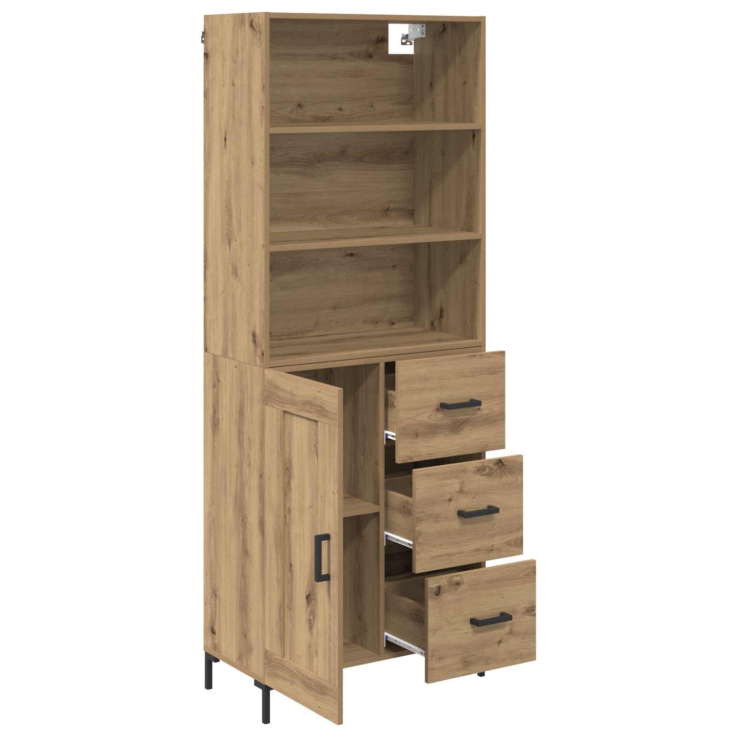 Høyskap med skuff Artisan Eik 69,5 x 34 x 180 cm Konstruert tre