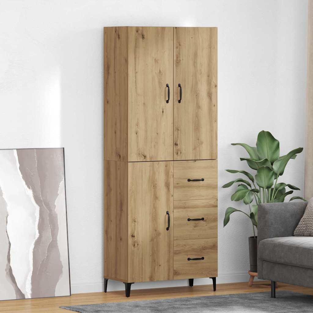 Høyskap med skuff Artisan Eik 69,5 x 34 x 180 cm Konstruert tre